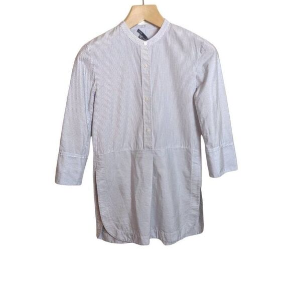 Vince Striped Tunic Popover Blouse - Picture 3 of 5